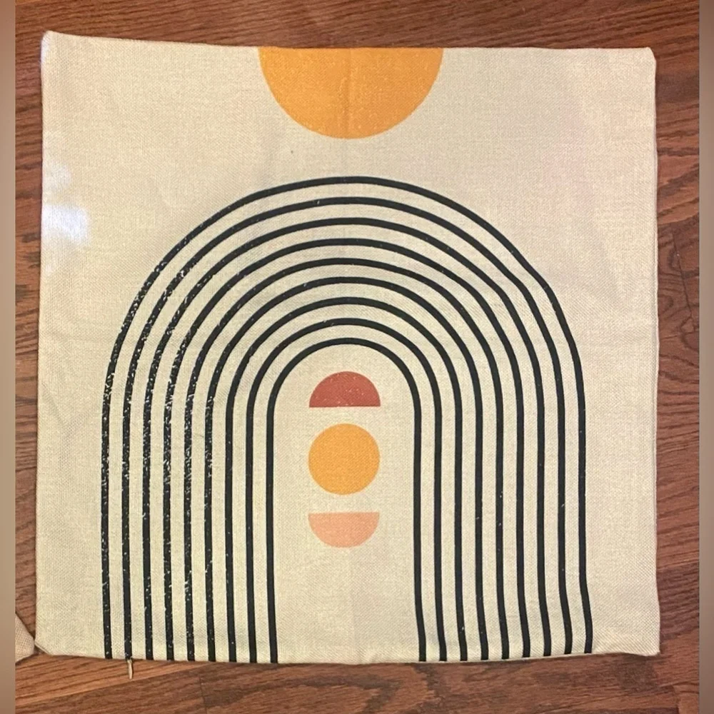 Pillow Covers Abstract Art Set of 2 Earth Tones 18”X18” Boho